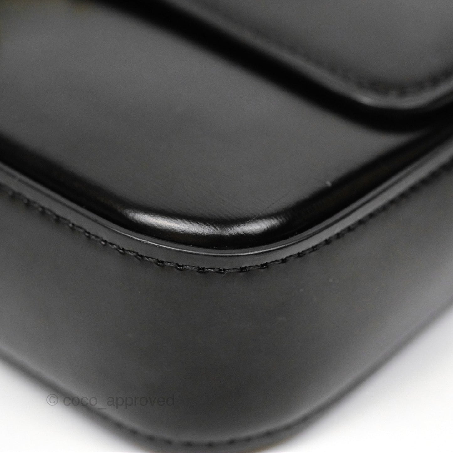 Celine Triomphe Shoulder Bag Black Calfskin