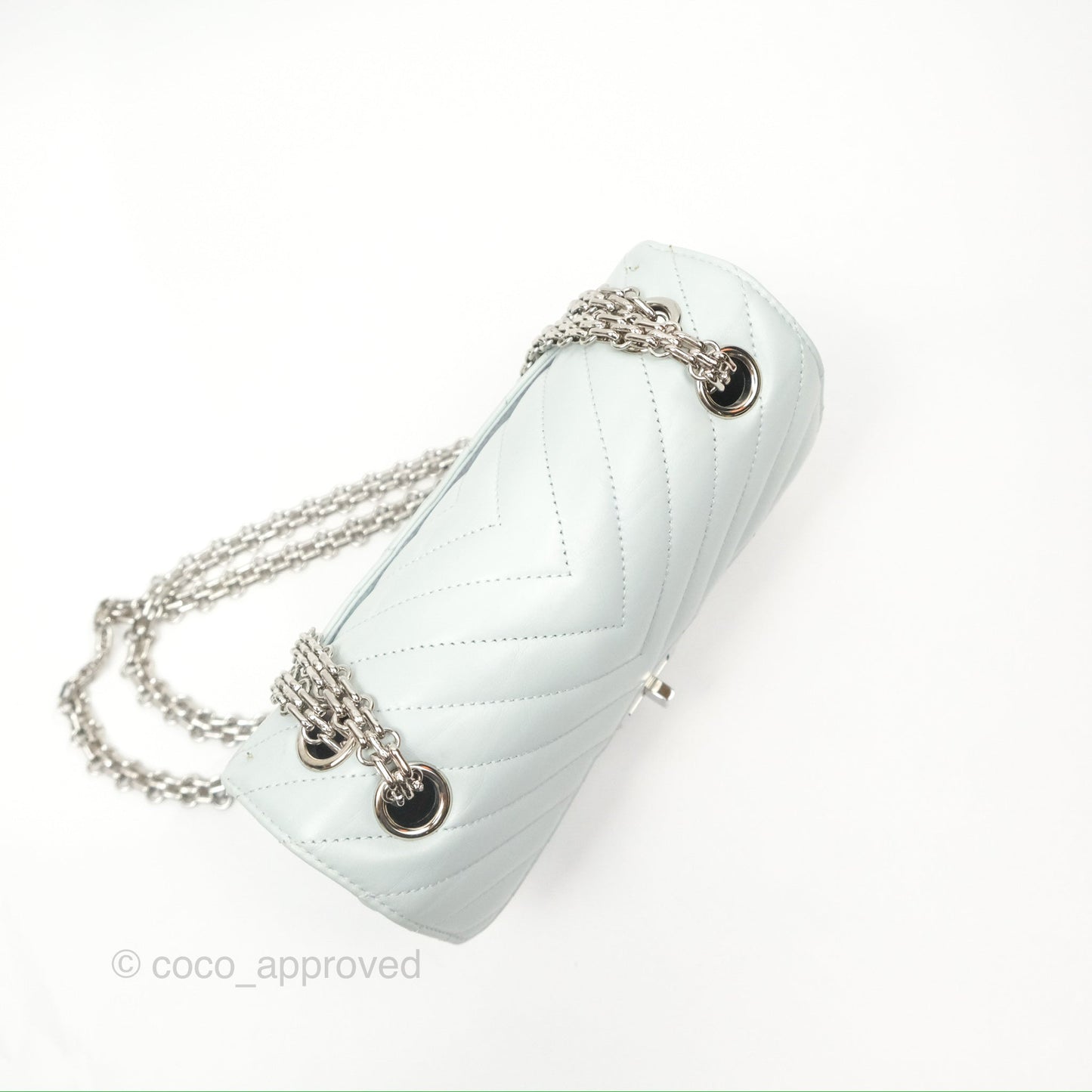 Chanel Mini Reissue 224 Blue Aged Calfskin Silver Hardware