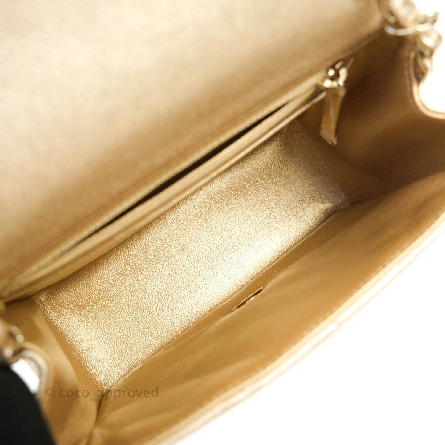 Chanel Classic Quilted Mini Square Gold Lambskin Gold Hardware 21P
