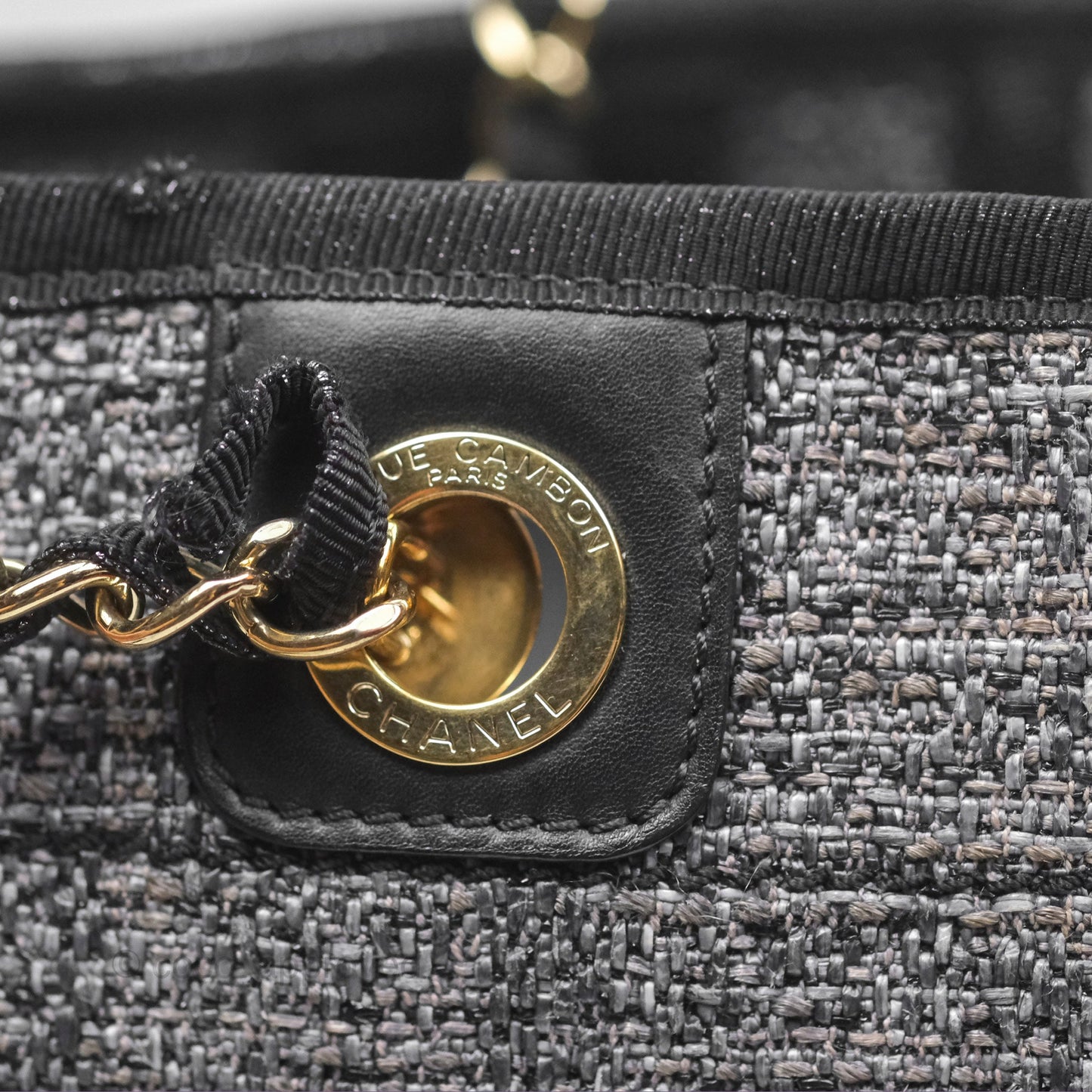 Chanel Medium Deauville Black Charcoal Tote