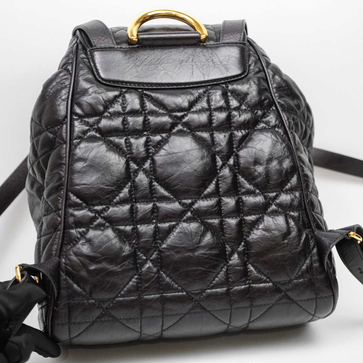 Christian Dior Medium Dior Caro Backpack Black Macrocannage Lambskin
