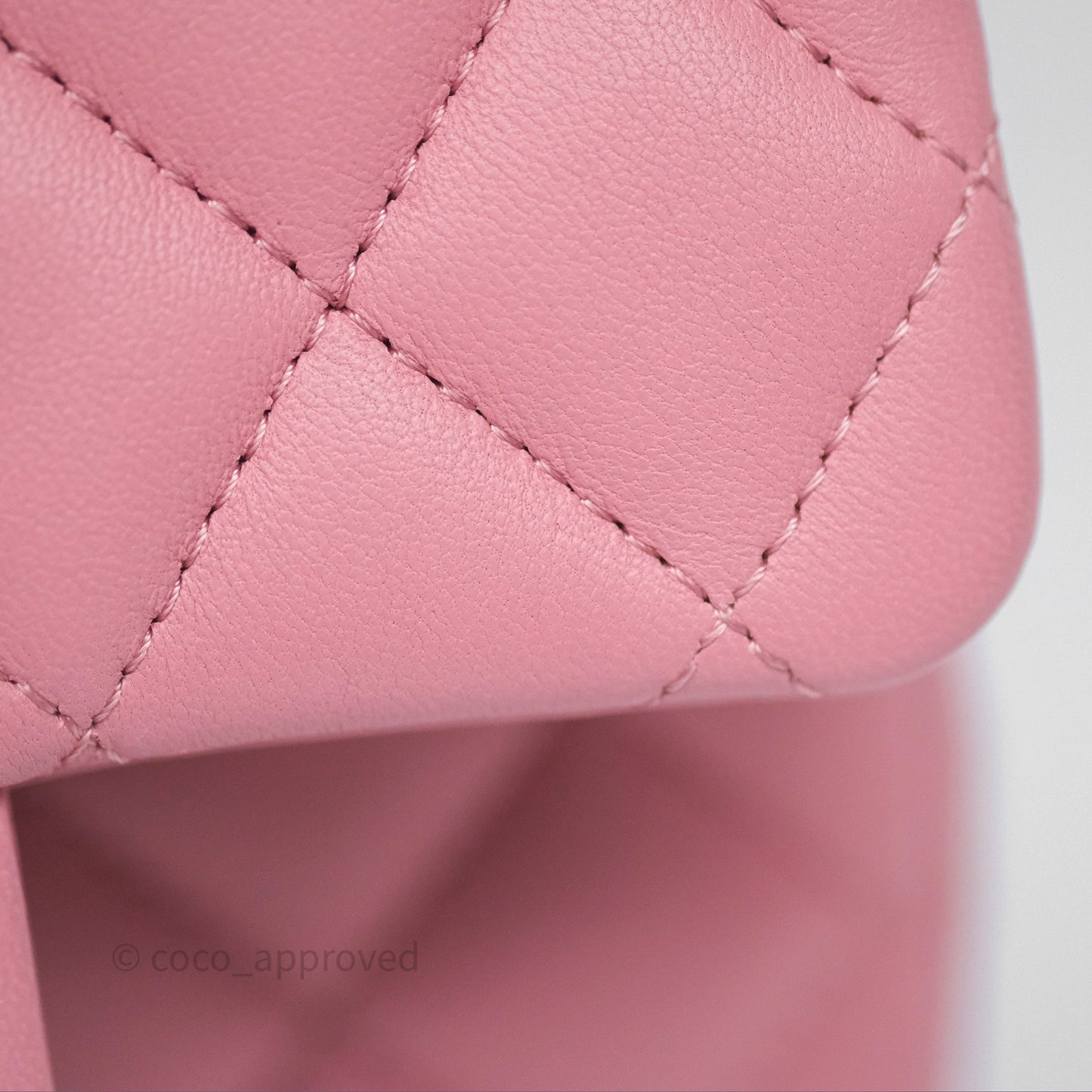 Chanel Mini Square Flap Quilted Pink Lambskin Gold Hardware