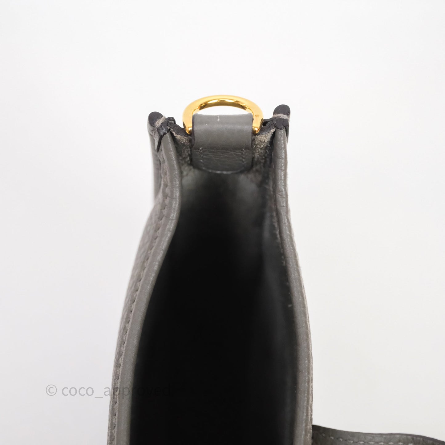 Hermès Mini Evelyne 16 Gris Meyer 0L Clemence Gold Hardware