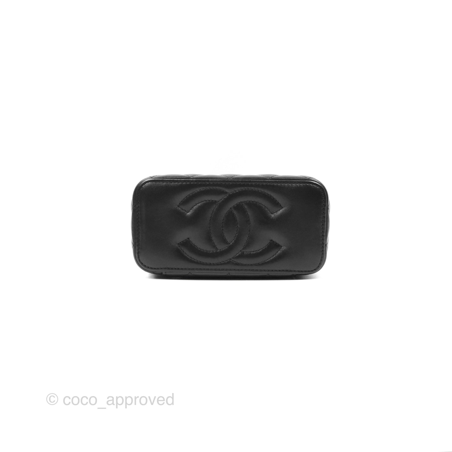 Chanel All Slide Vanity with Adjustable Chain Black Lambskin Aged Gold Hardware