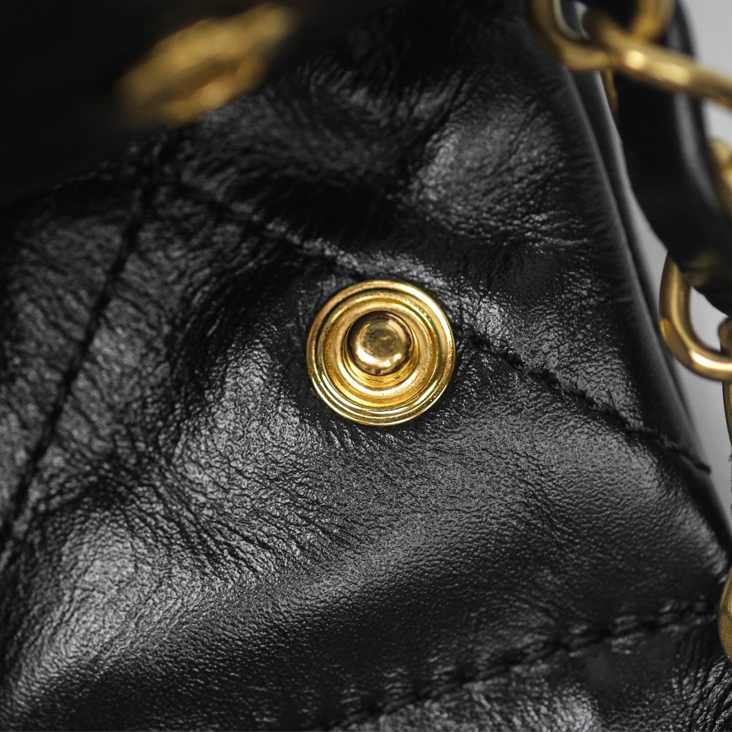 Chanel 22 Small Black Shiny Calfskin Aged Gold Hardware