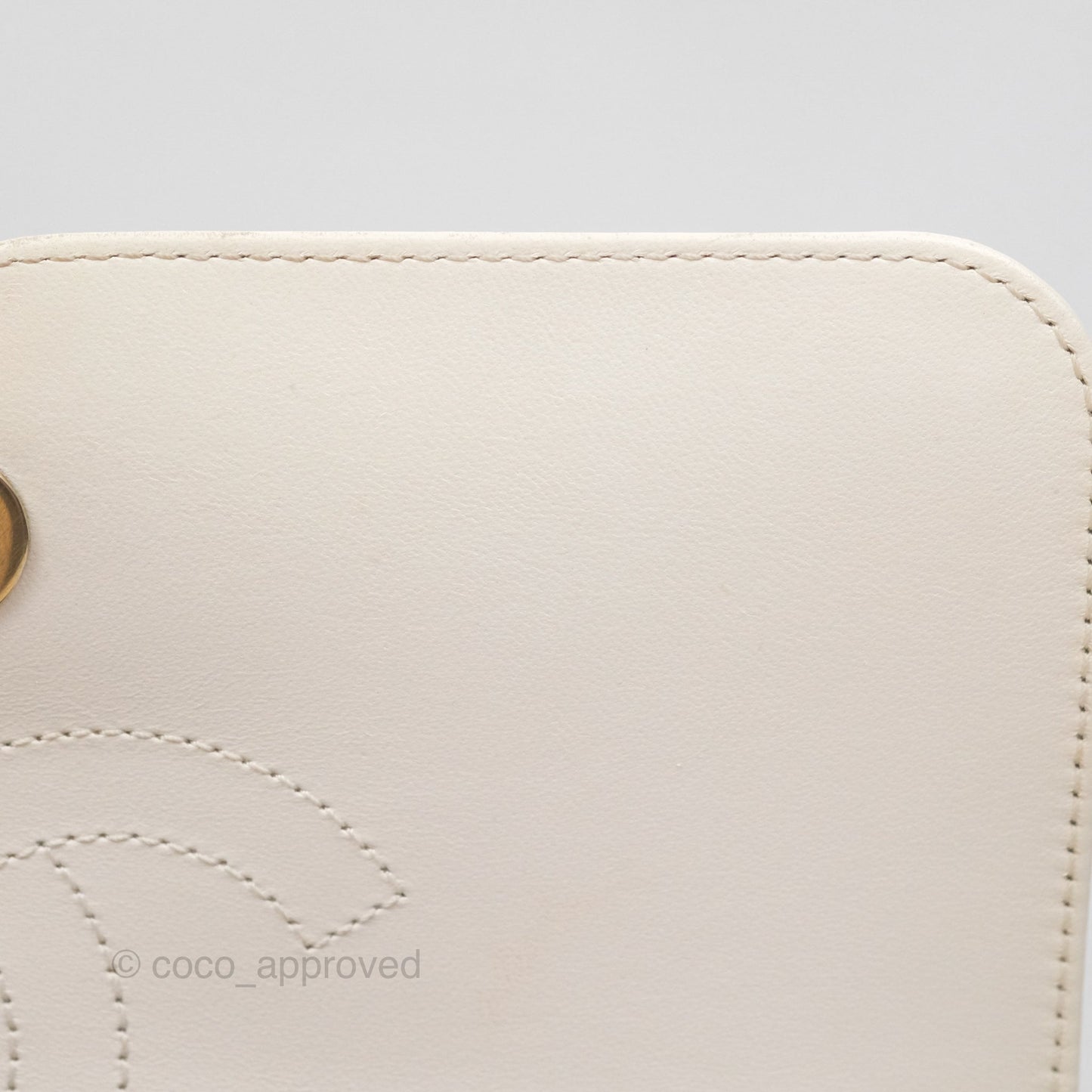 Chanel Small CC Filigree Flap Quilted Ivory Caviar
