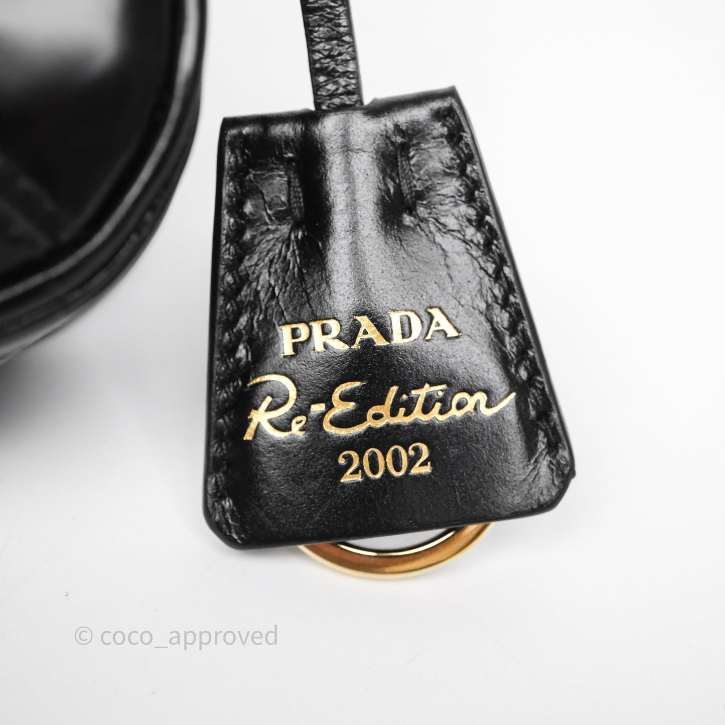 Prada Re-Edition 2002 Small Shoulder Bag Black Brushed Calf Leather