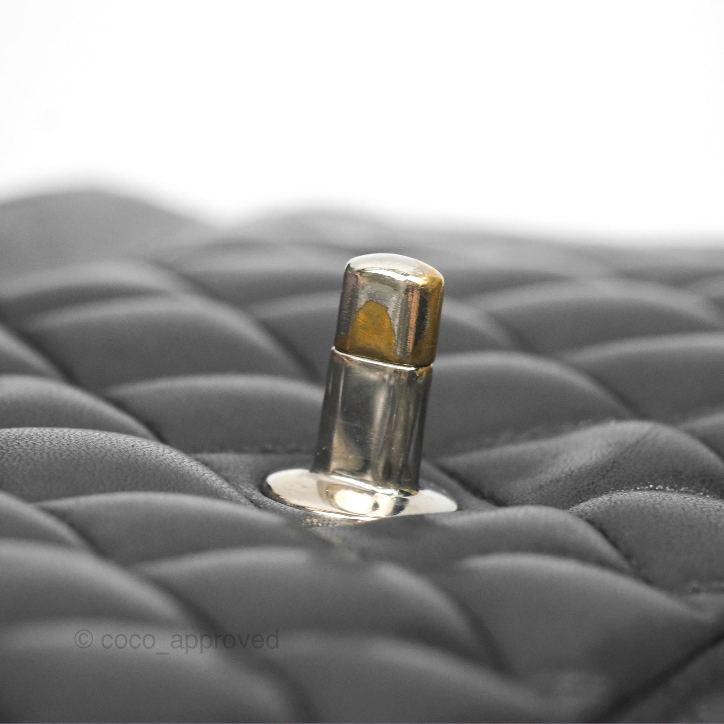 Chanel Classic M/L Medium Flap Quilted Black Lambskin Silver Hardware