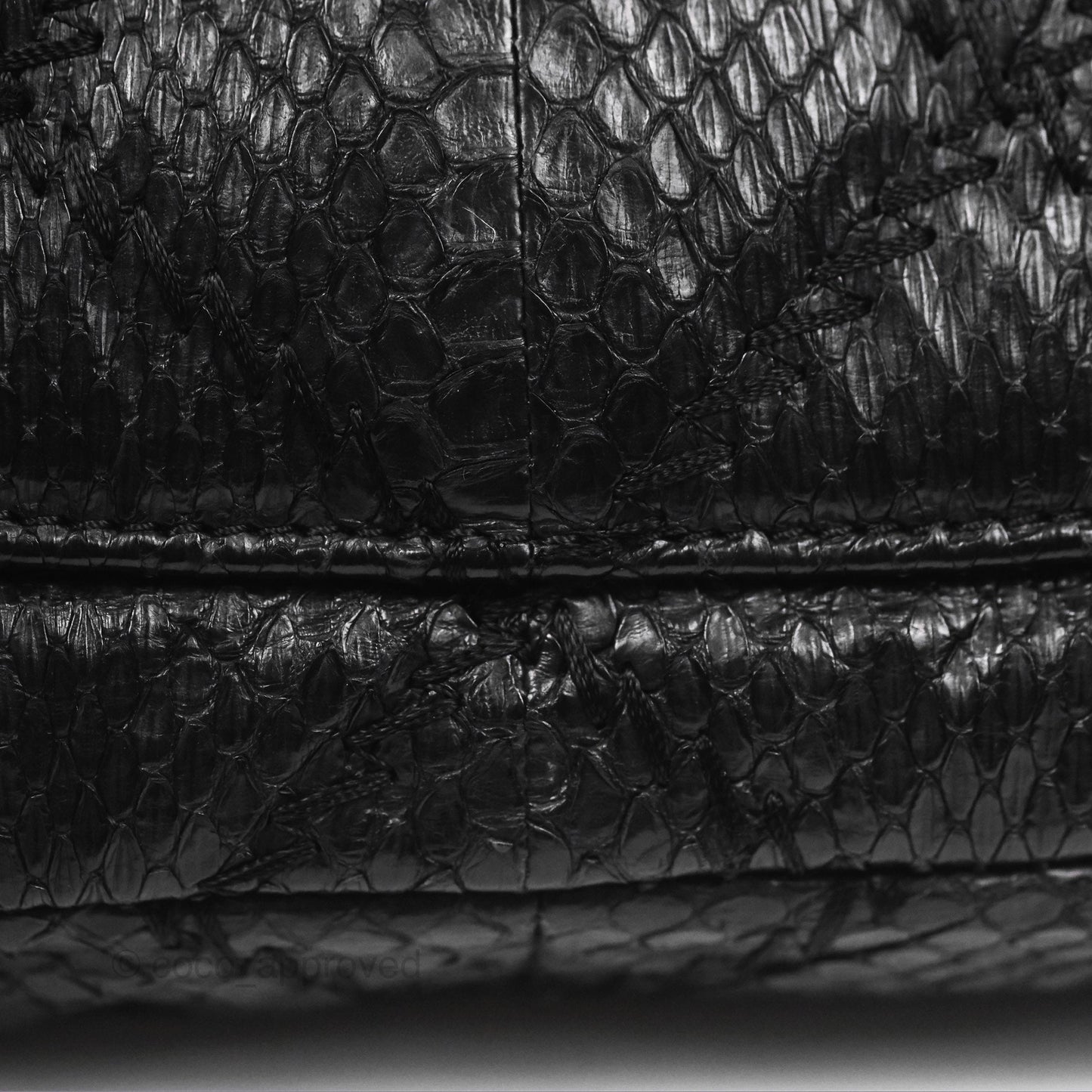 Chanel Quilted Ultimate Stitch Flap Bag Matte Python Black Silver Hardware