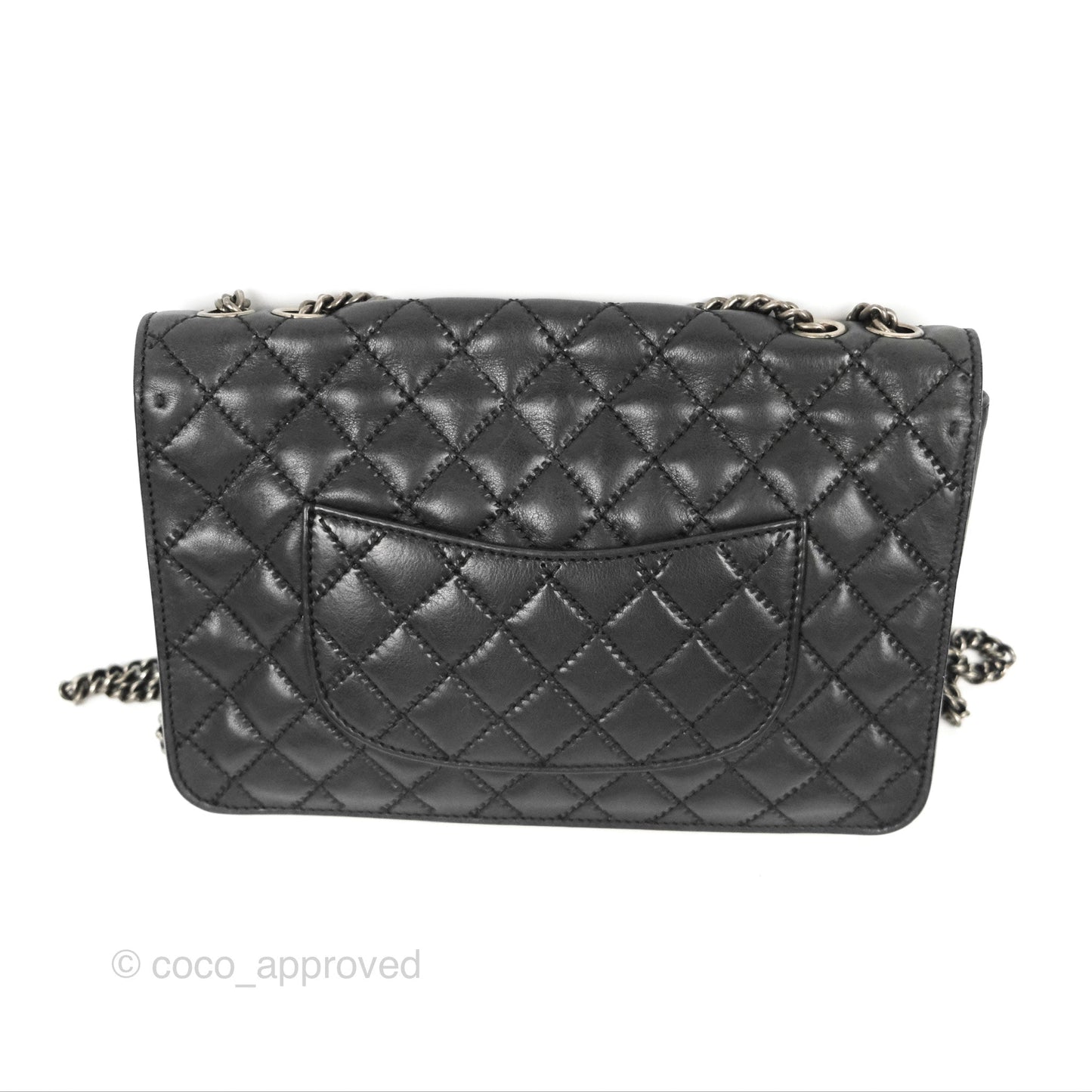 Chanel Flap Bag Quilted Black Soft Calfskin Ruthenium Hardware