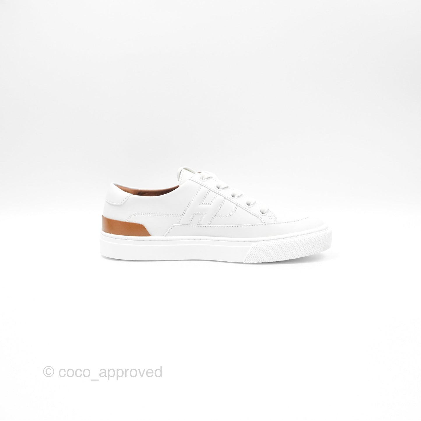 Hermes Deep Sneaker Calfskin White Size 36