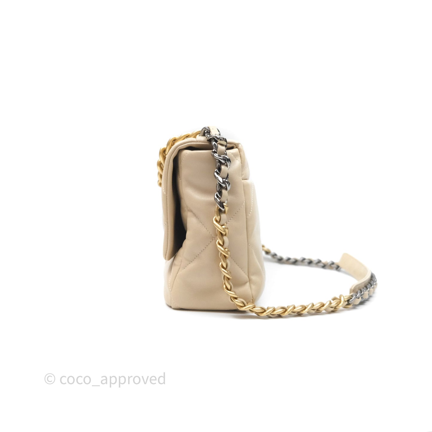 Chanel 19 Medium Beige Mixed Hardware
