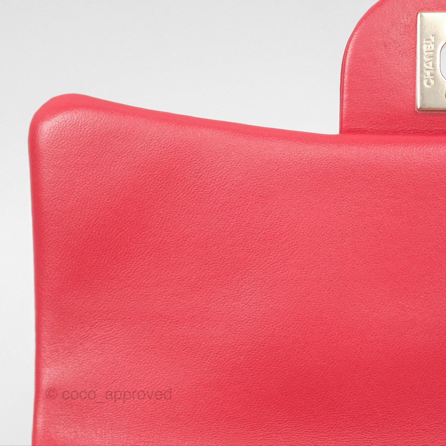 Chanel Easy Carry Flap Bag With Handle Red Lambskin Gold Hardware