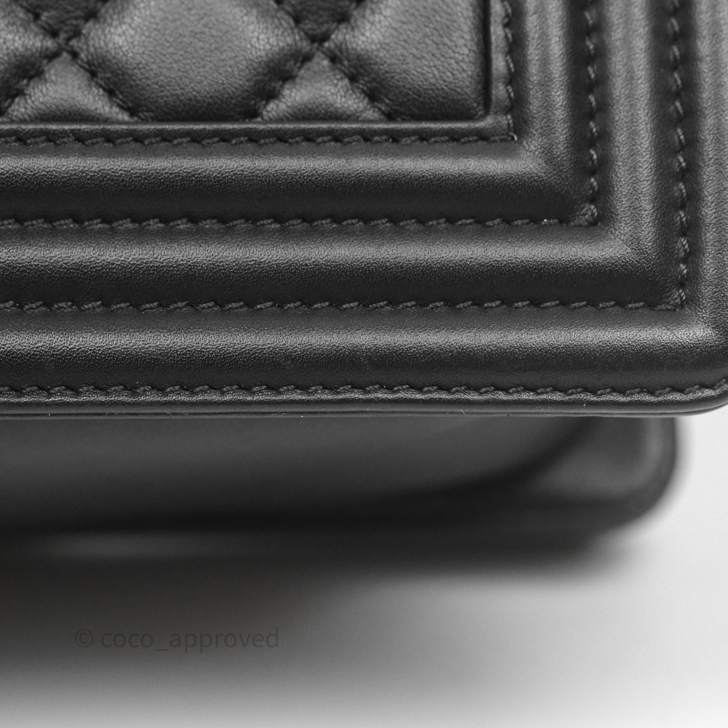 Chanel Small Boy Quilted Black Calfskin Aged Gold Hardware