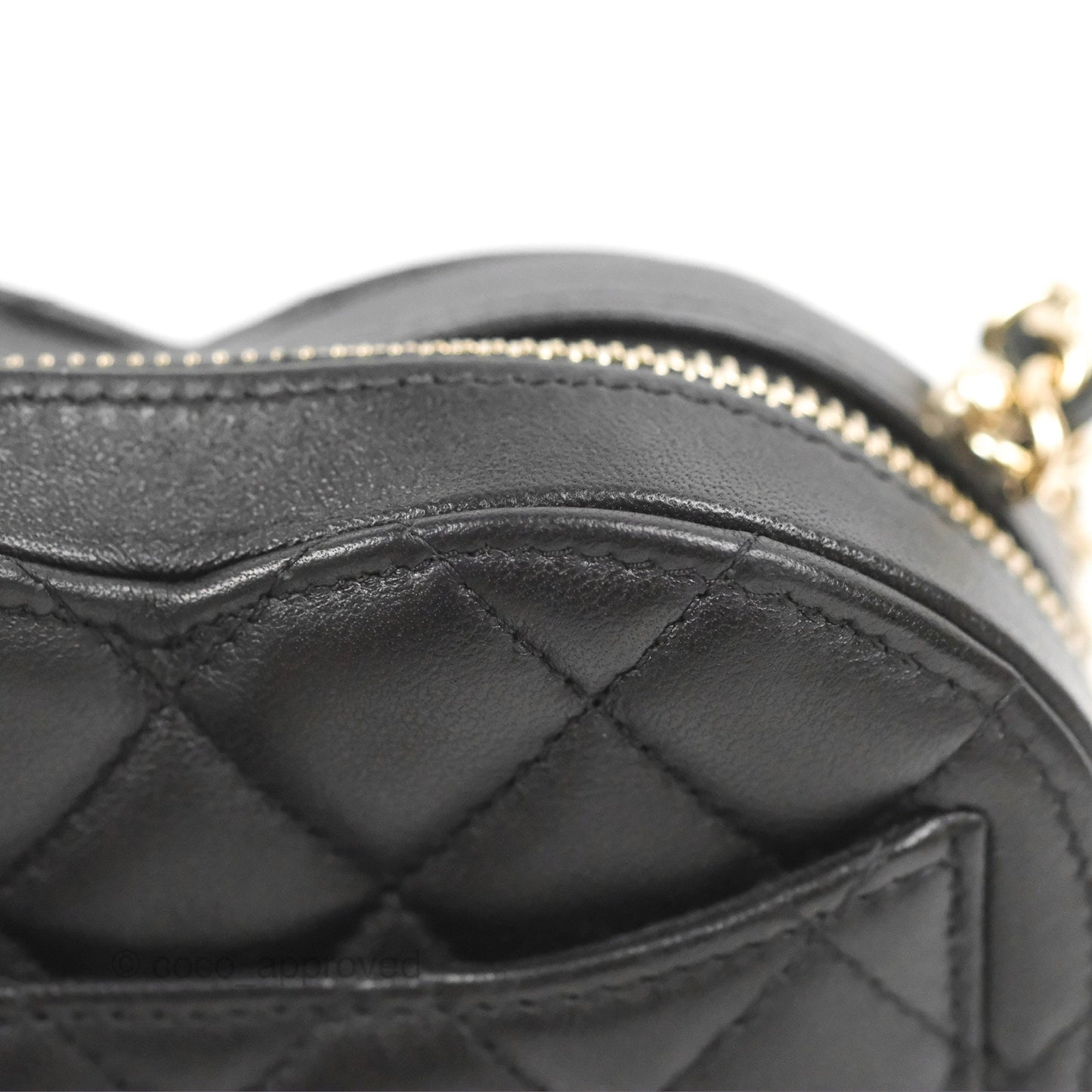 Chanel Small Heart Bag Black Lambskin Gold Hardware 22S