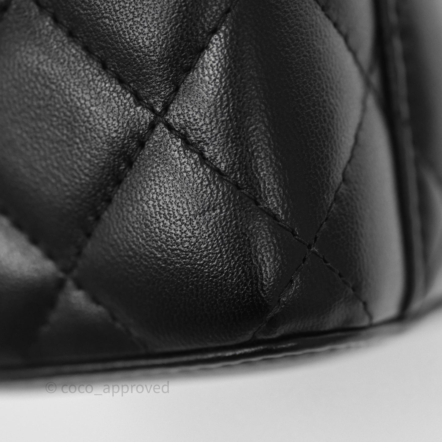 Chanel Quilted Pearl Crush Mini Vanity With Chain Black Lambskin Aged Gold Hardware