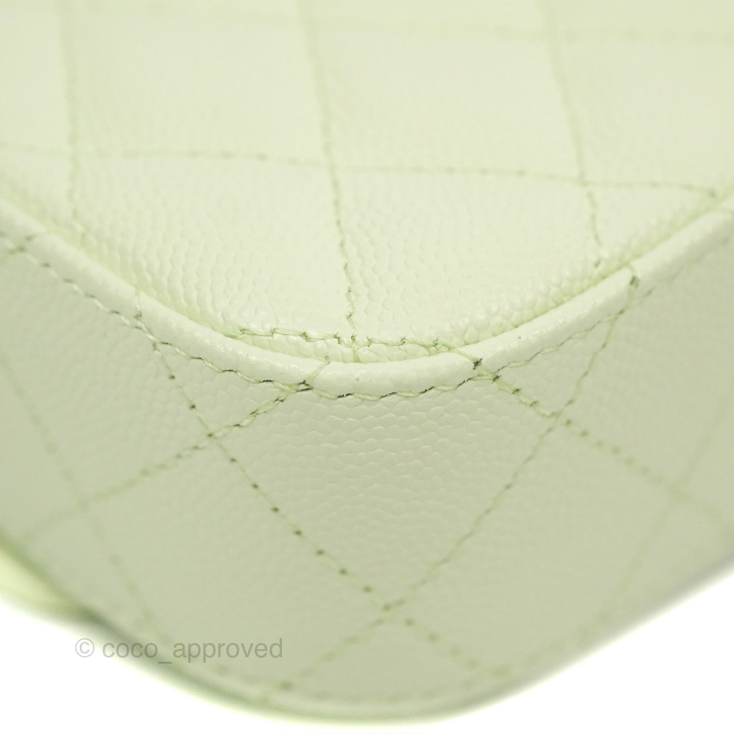 Chanel Mini Clutch With Chain Mint Green Caviar Gold Hardware 22C
