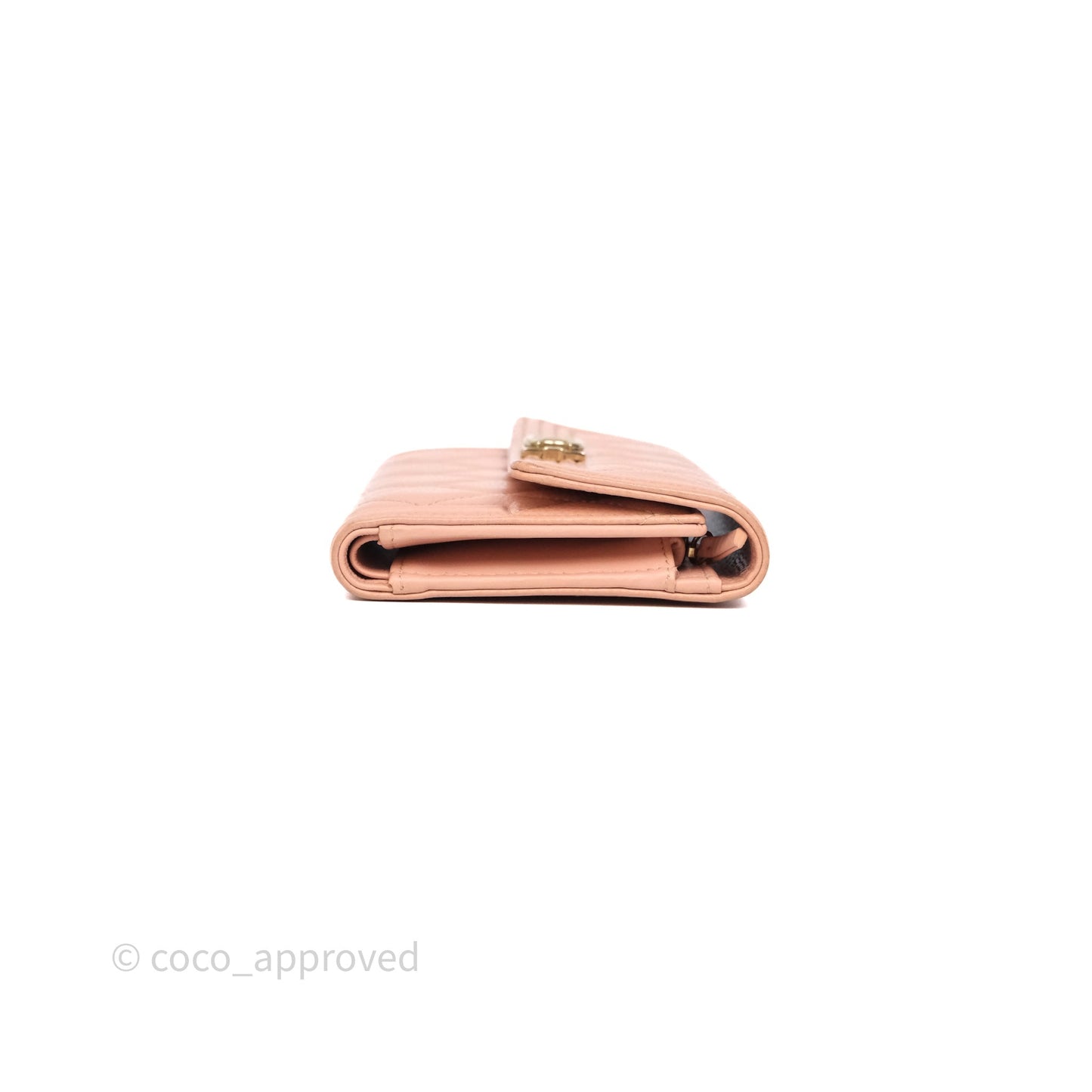 Chanel Quilted Boy Medium Trifold Flap Wallet Pink Caviar Gold Hardware