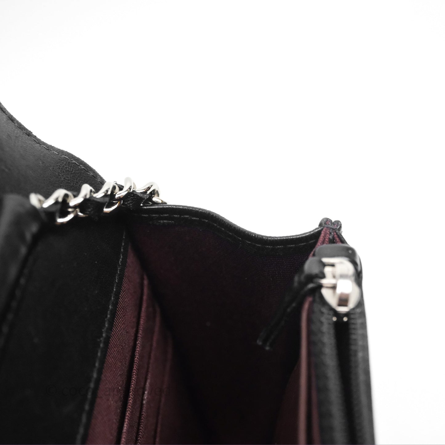 Chanel Quilted WOC Black Lambskin Silver Hardware