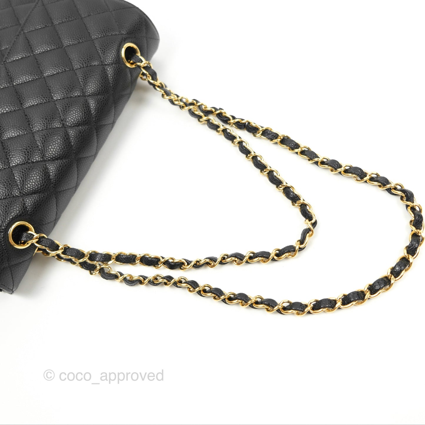 Chanel Classic M/L Medium Flap Quilted Black Caviar Gold Hardware