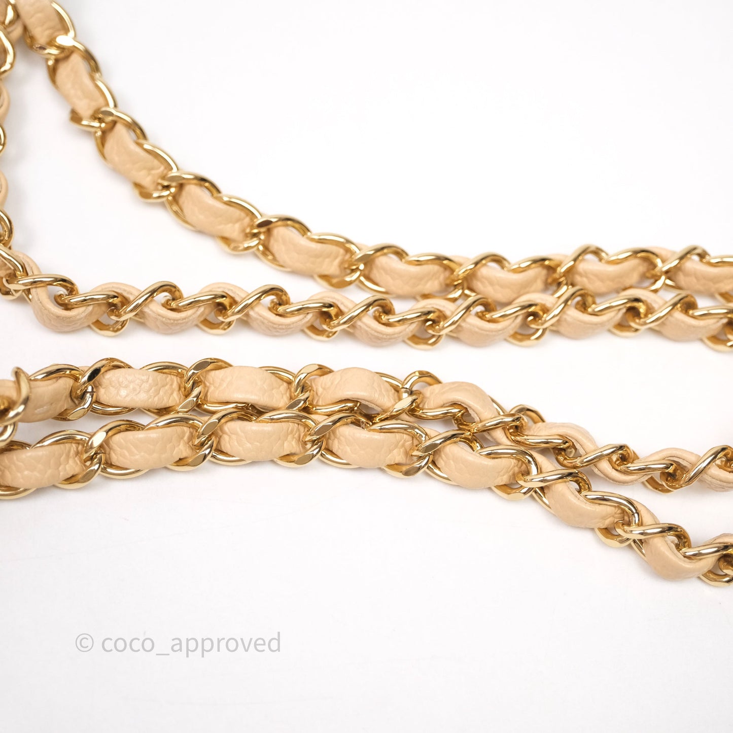 Chanel Classic M/L Medium Flap Quilted Beige Caviar Gold Hardware
