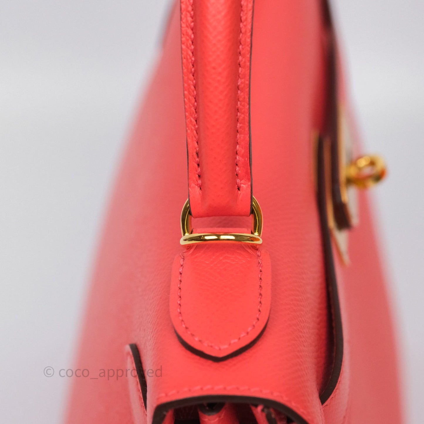 Hermès Sellier Kelly 28 Rose Jaipur Epsom Gold Hardware
