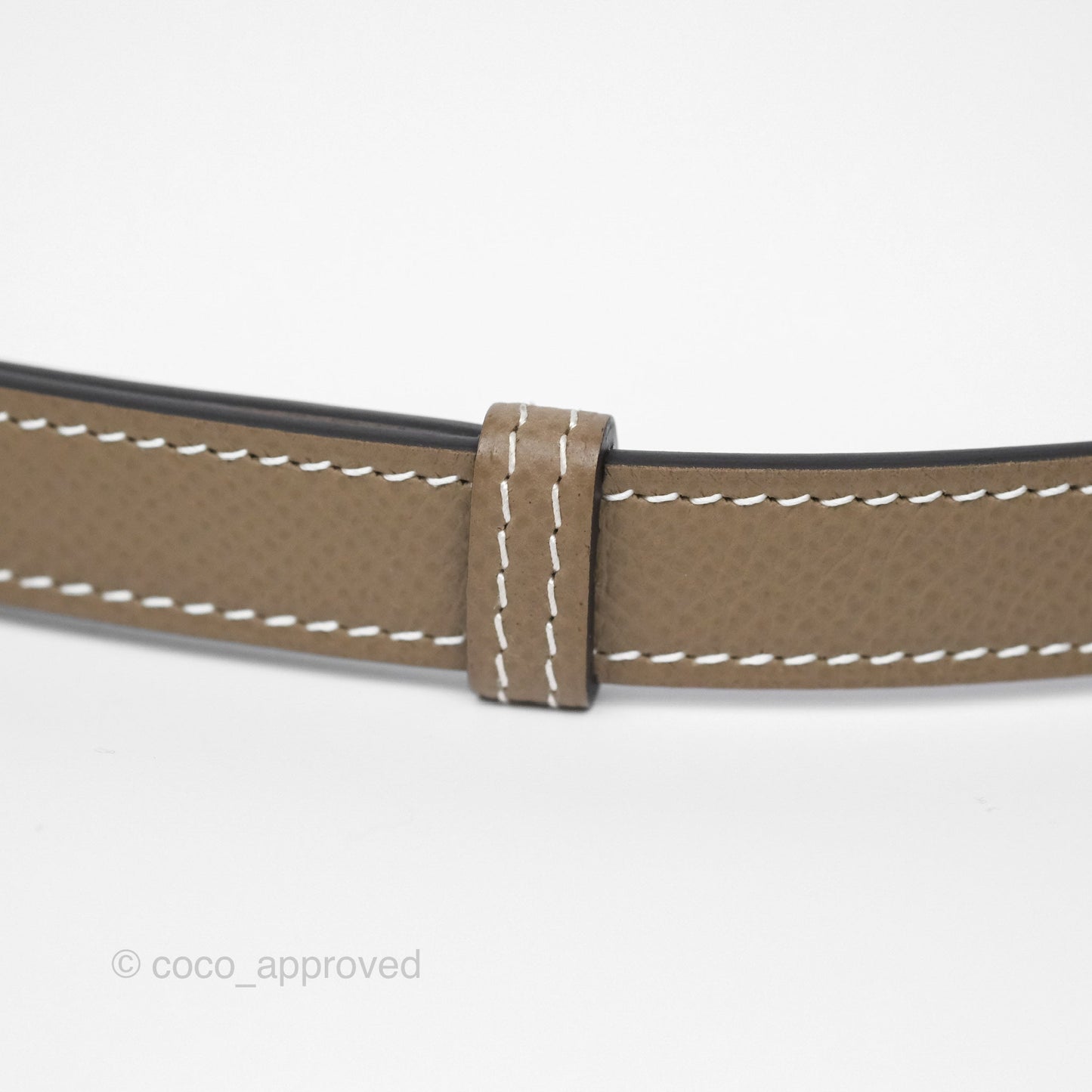 Hermès Kelly Buckle Belt Etoupe Epsom Palladium Hardware