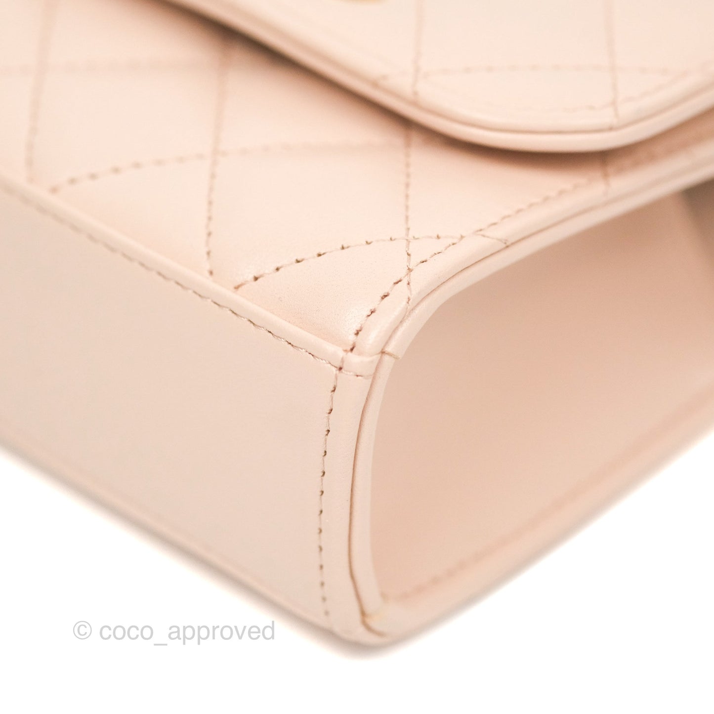 Chanel Mini Quilted Trendy CC Clutch With Chain Light Pink Lambskin Gold Hardware