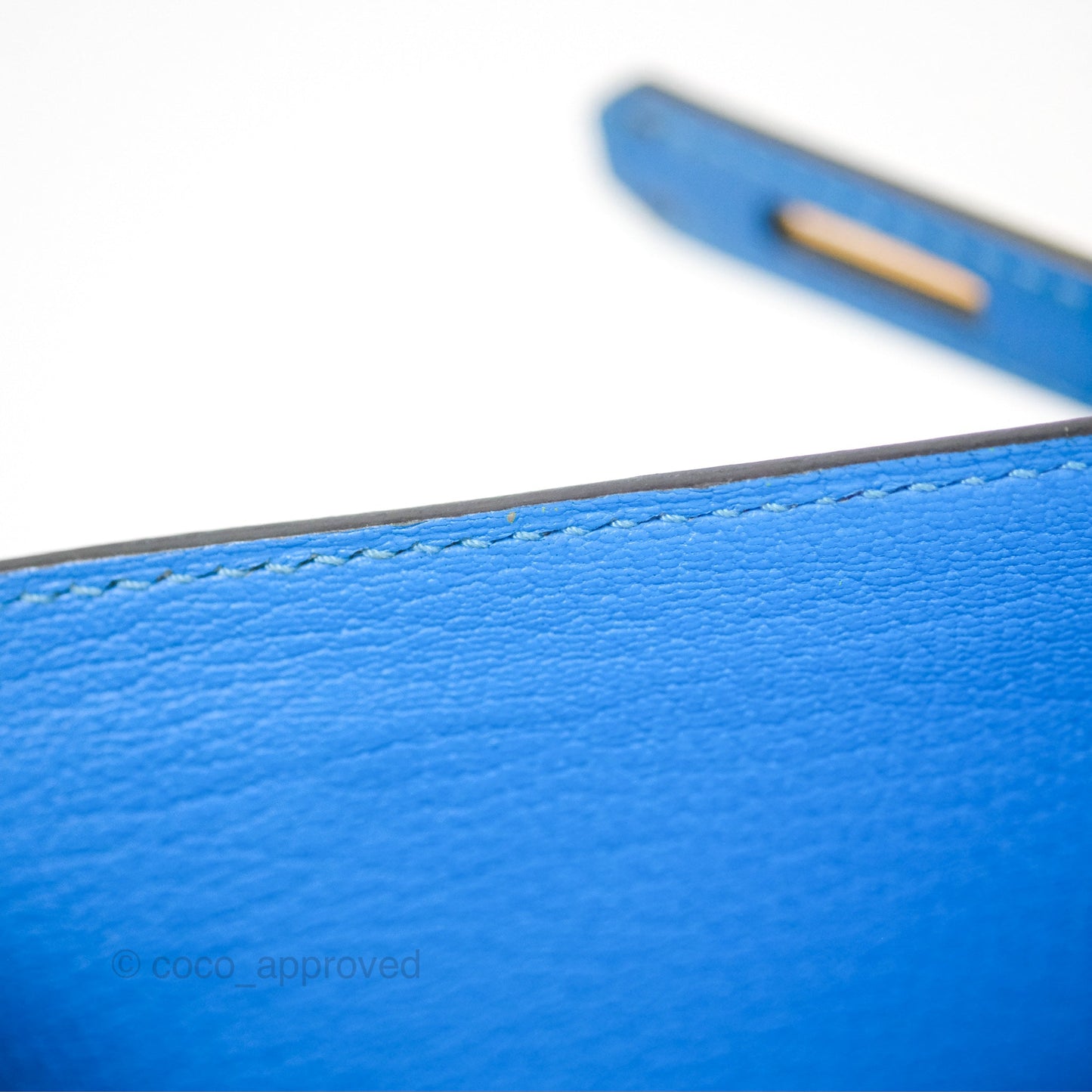 Hermès Retourne Kelly 28 Blue Evercolor Gold Hardware