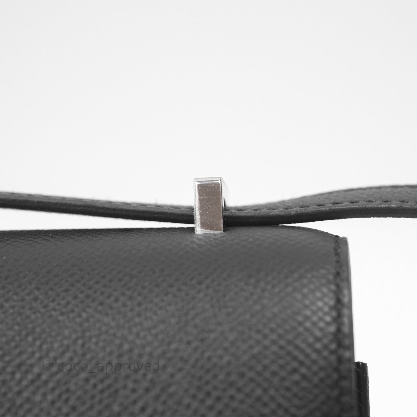 Hermès Constance Mini 18cm Mirror Noir 89 Epsom Palladium Hardware