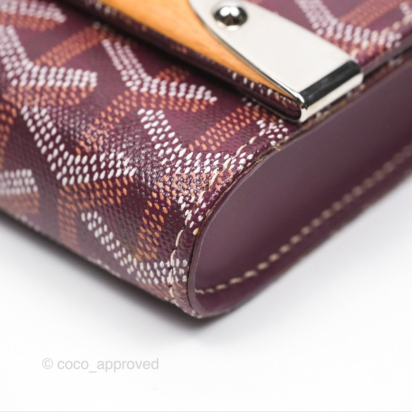 Goyard Monte-Carlo Bois Clutch Wine Red Goyardine Canvas