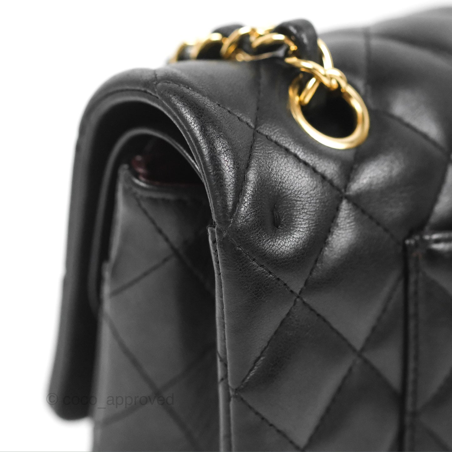 Chanel Classic M/L Medium Flap Quilted Black Lambskin Gold Hardware