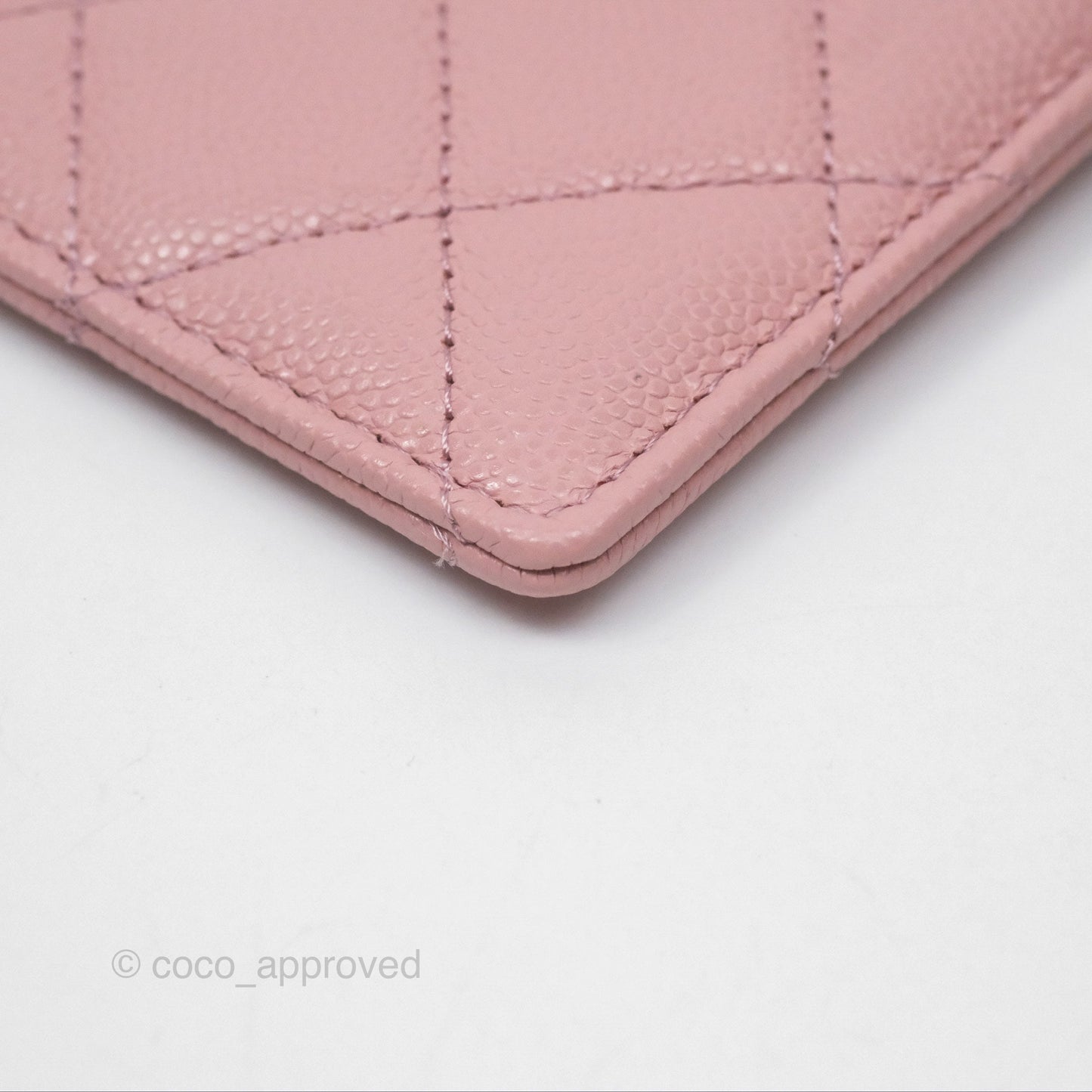 Chanel CC Resin Stone Card Holder Pink Caviar 23K