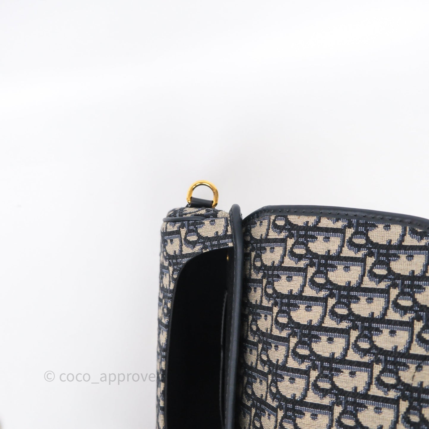 Christian Dior Medium Bobby Bag Blue Oblique Jacquard Canvas