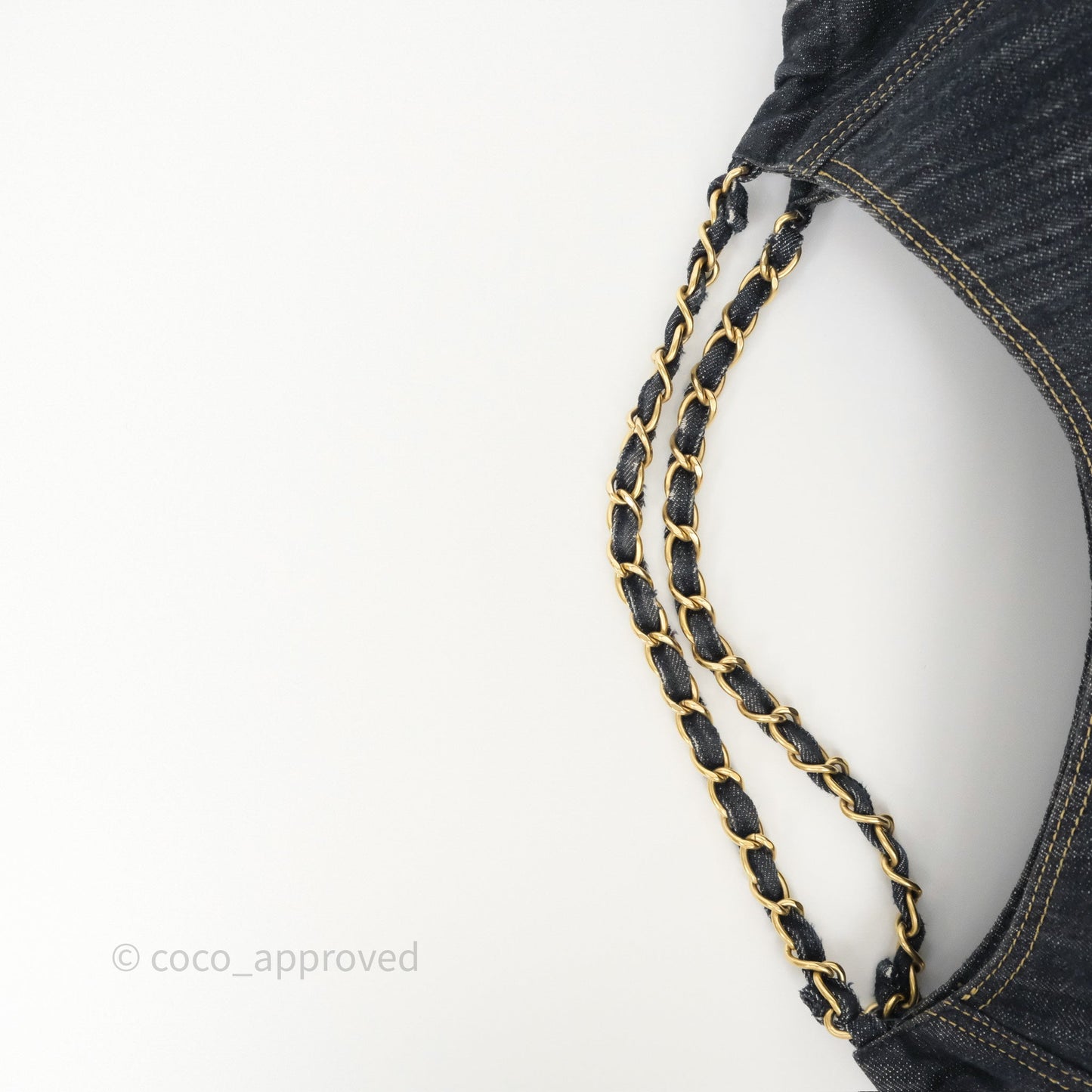 Chanel XL Coco Cabas Tote Bag Denim Gold Hardware