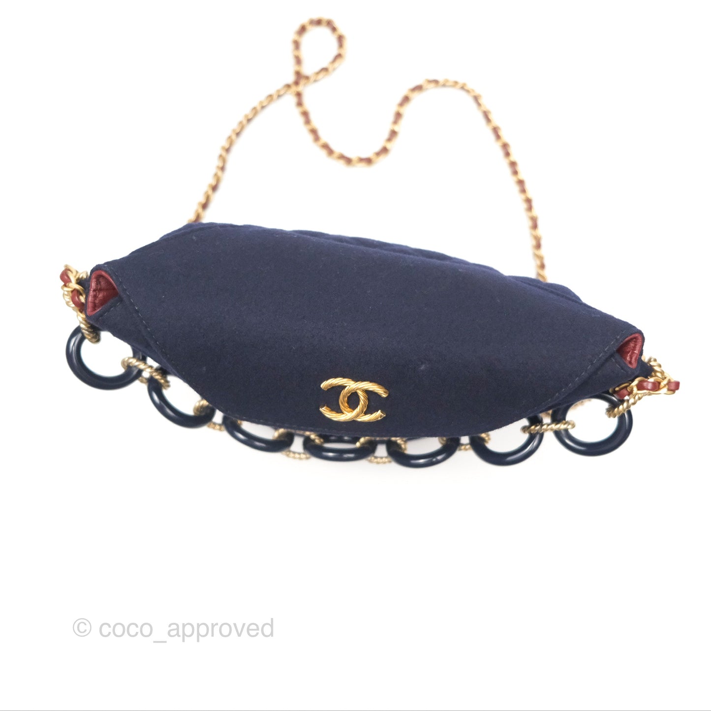 Chanel Paris Hamburg Charms Bucket Bag Navy Wool Lambskin