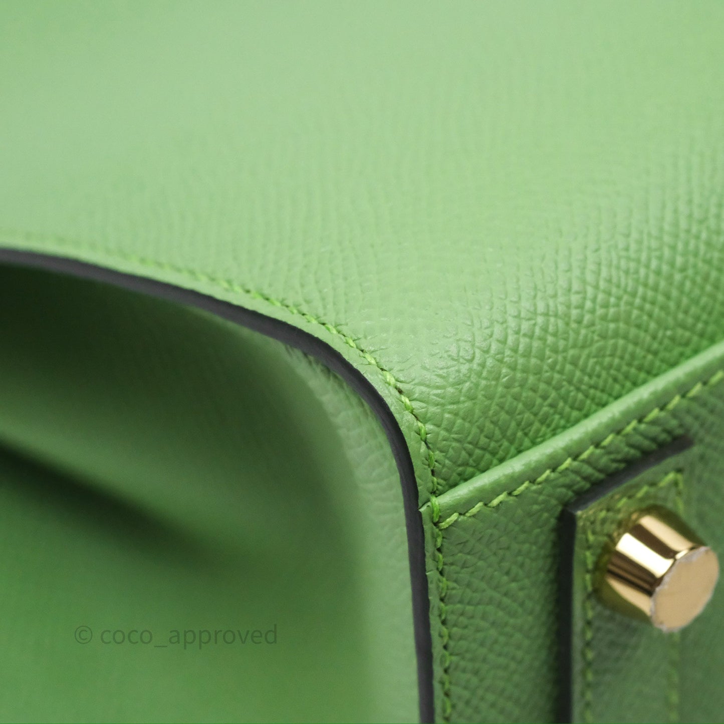 Hermès Birkin 25 Sellier Vert Criquet 3I Epsom Gold Hardware