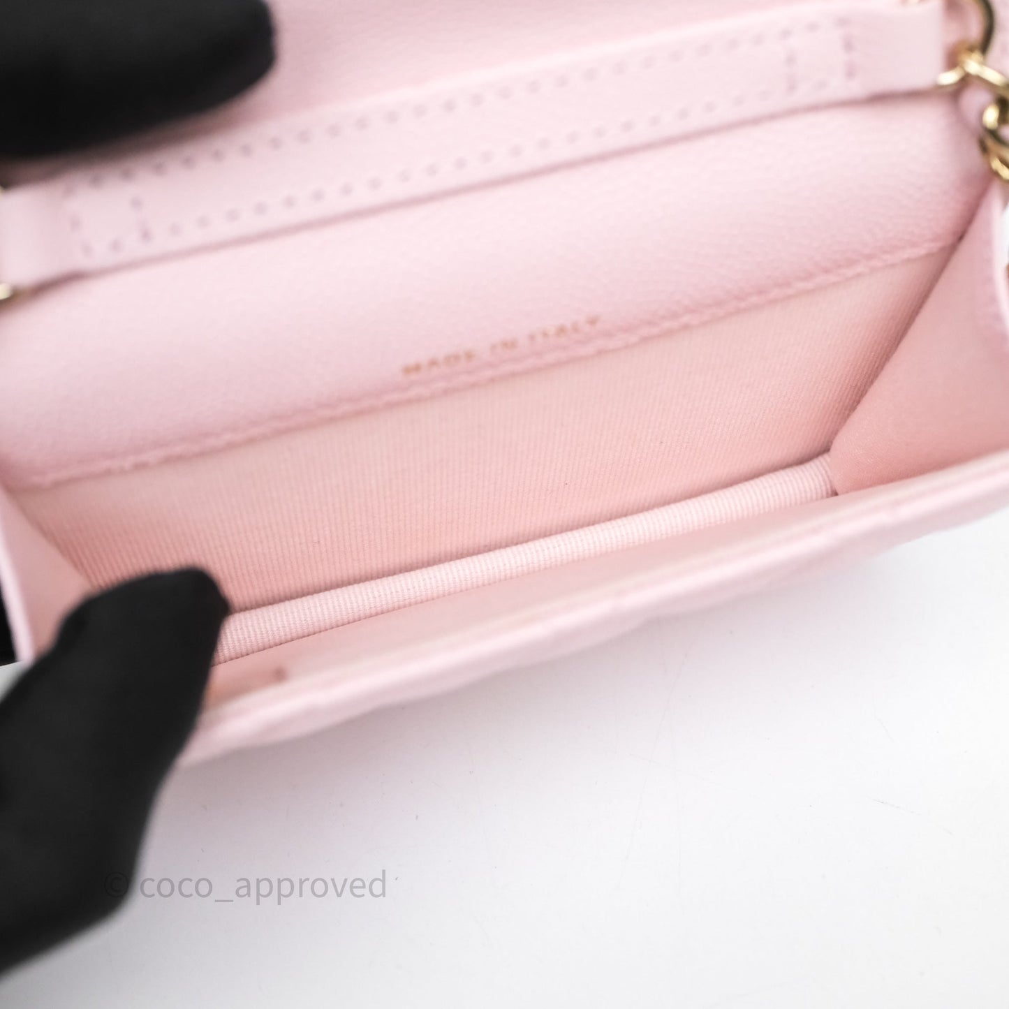 Chanel Mini Clutch With Chain Light Pink Caviar Gold Hardware
