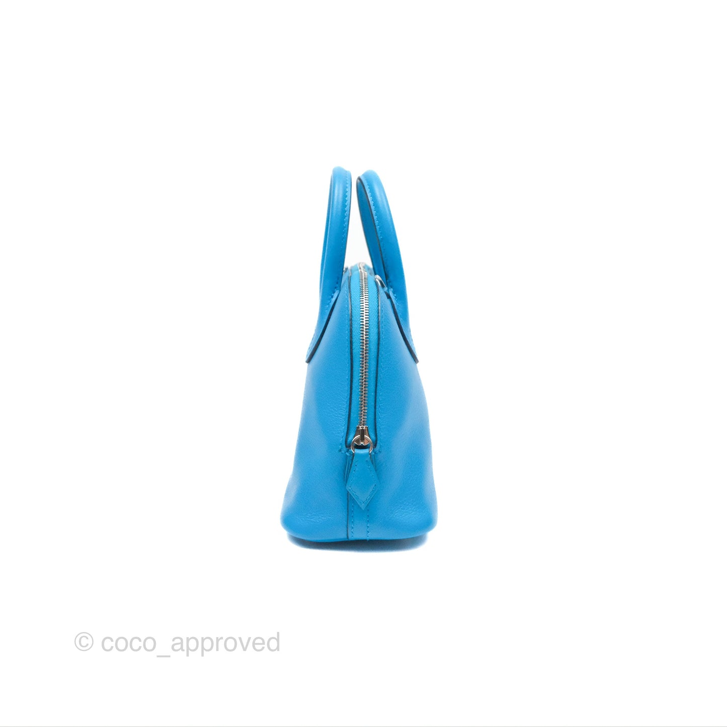 Hermès Bolide Mini 1923 Bleu Frida Evercolor Palladium Hardware