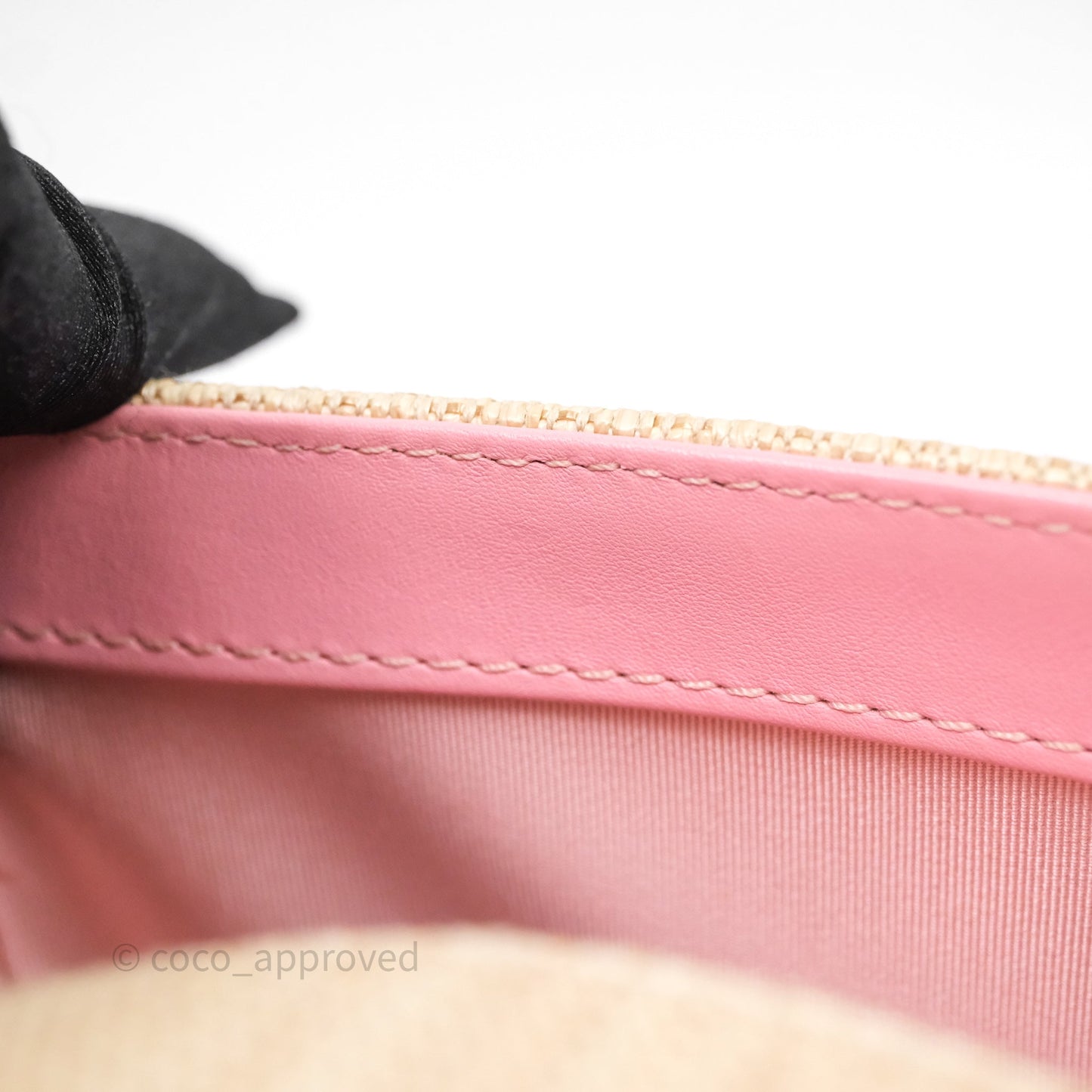 Chanel Small Boy Chevron Raffia Metallic Pink Aged Gold Hardware