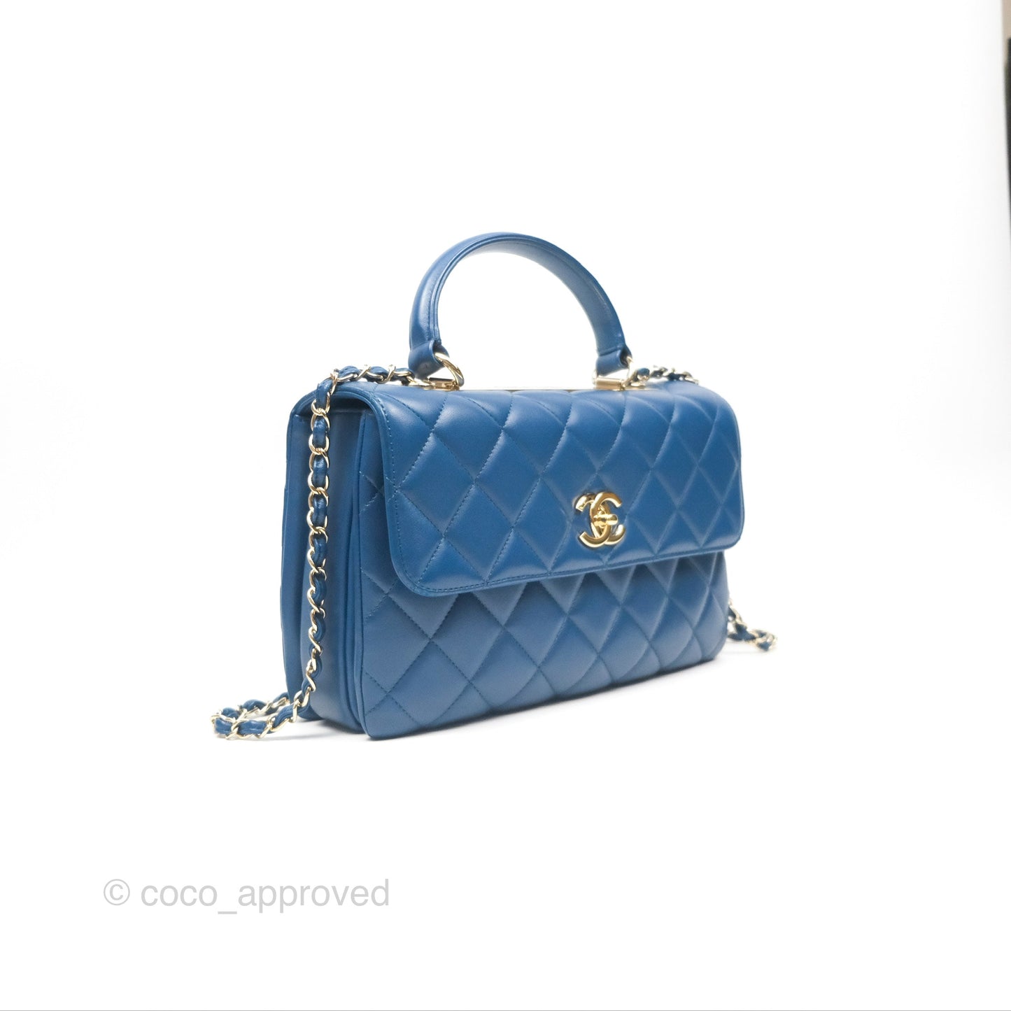 Chanel Medium Trendy CC Navy Blue Lambskin Gold Hardware