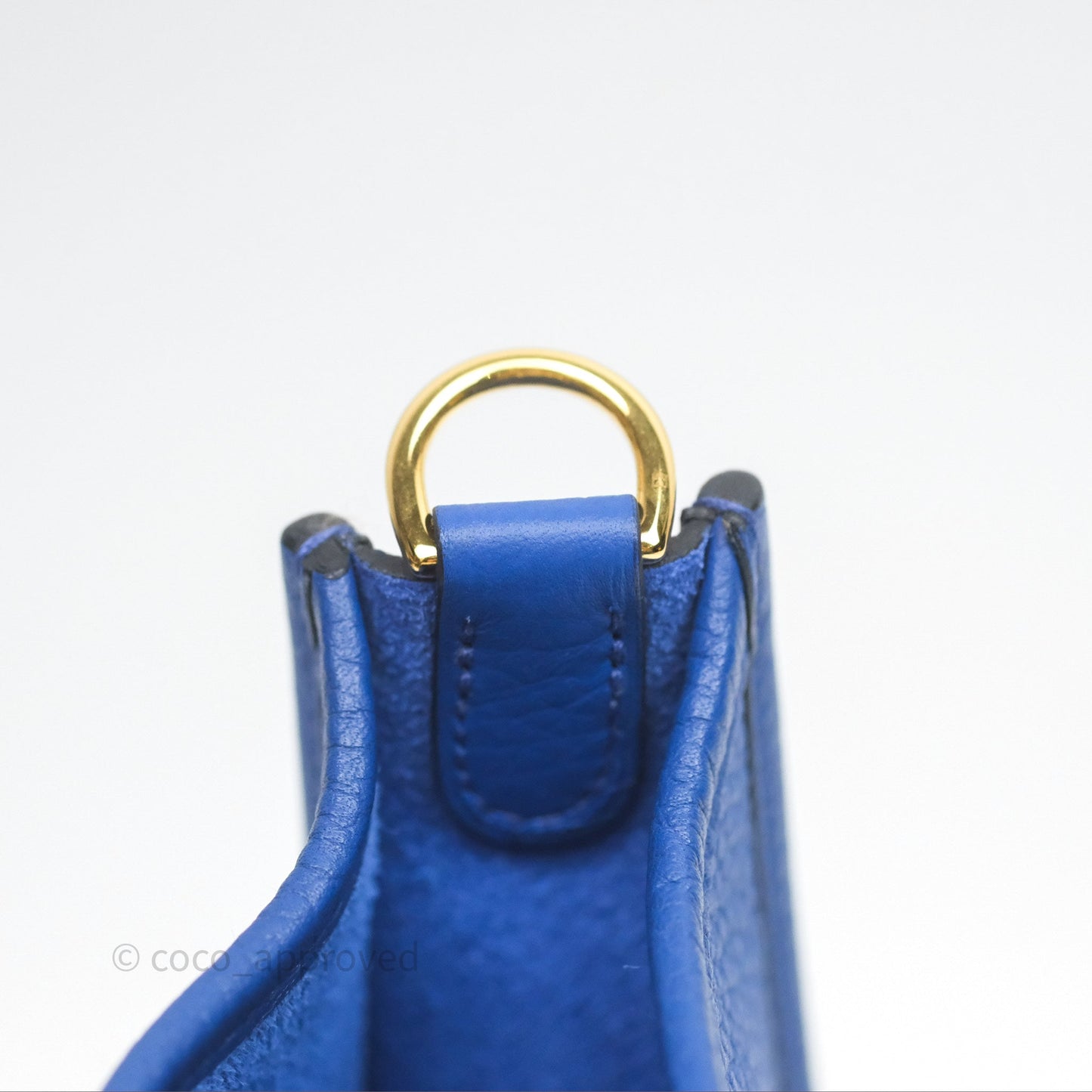 Hermès Mini Evelyne 16 Bleu Royal O8 Clemence Gold Hardware