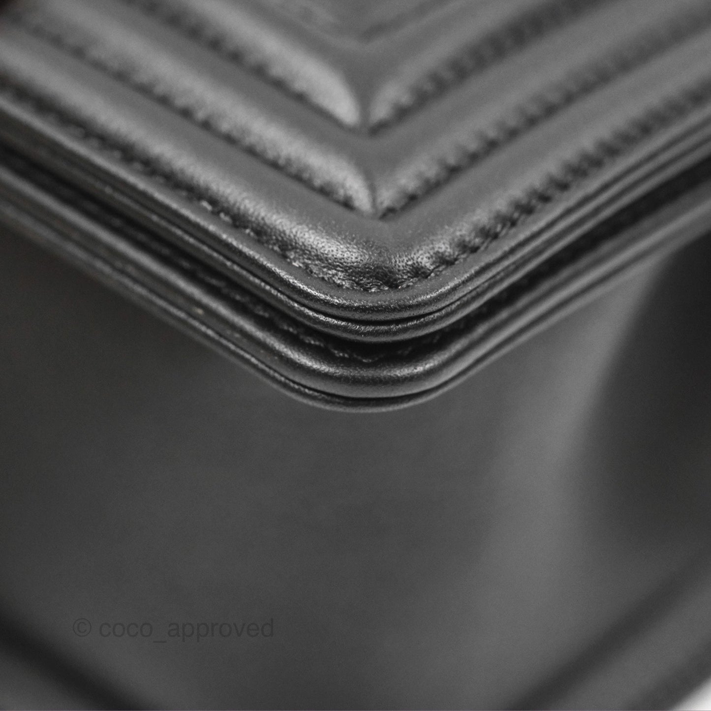 Chanel Small Boy Black Calfskin Ruthenium Hardware