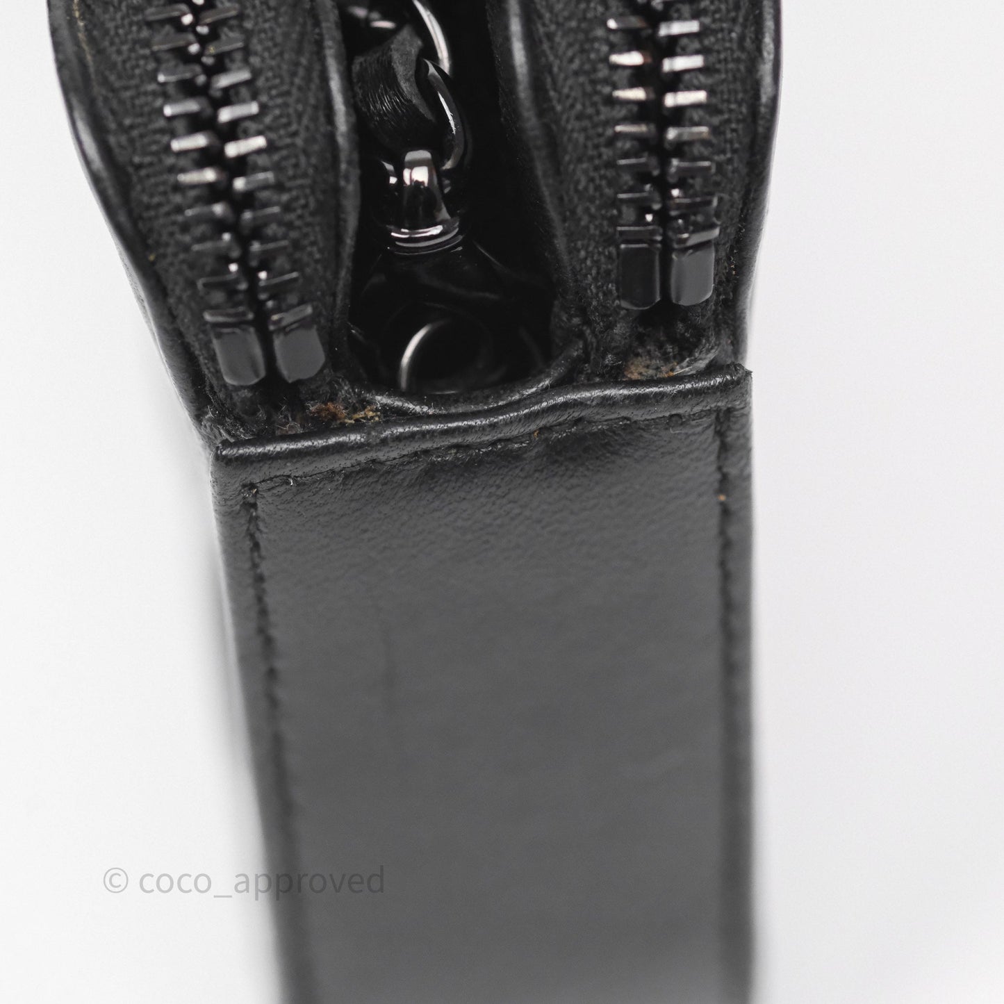 Chanel Boy Double Zip Clutch On Chain So Black Lambskin