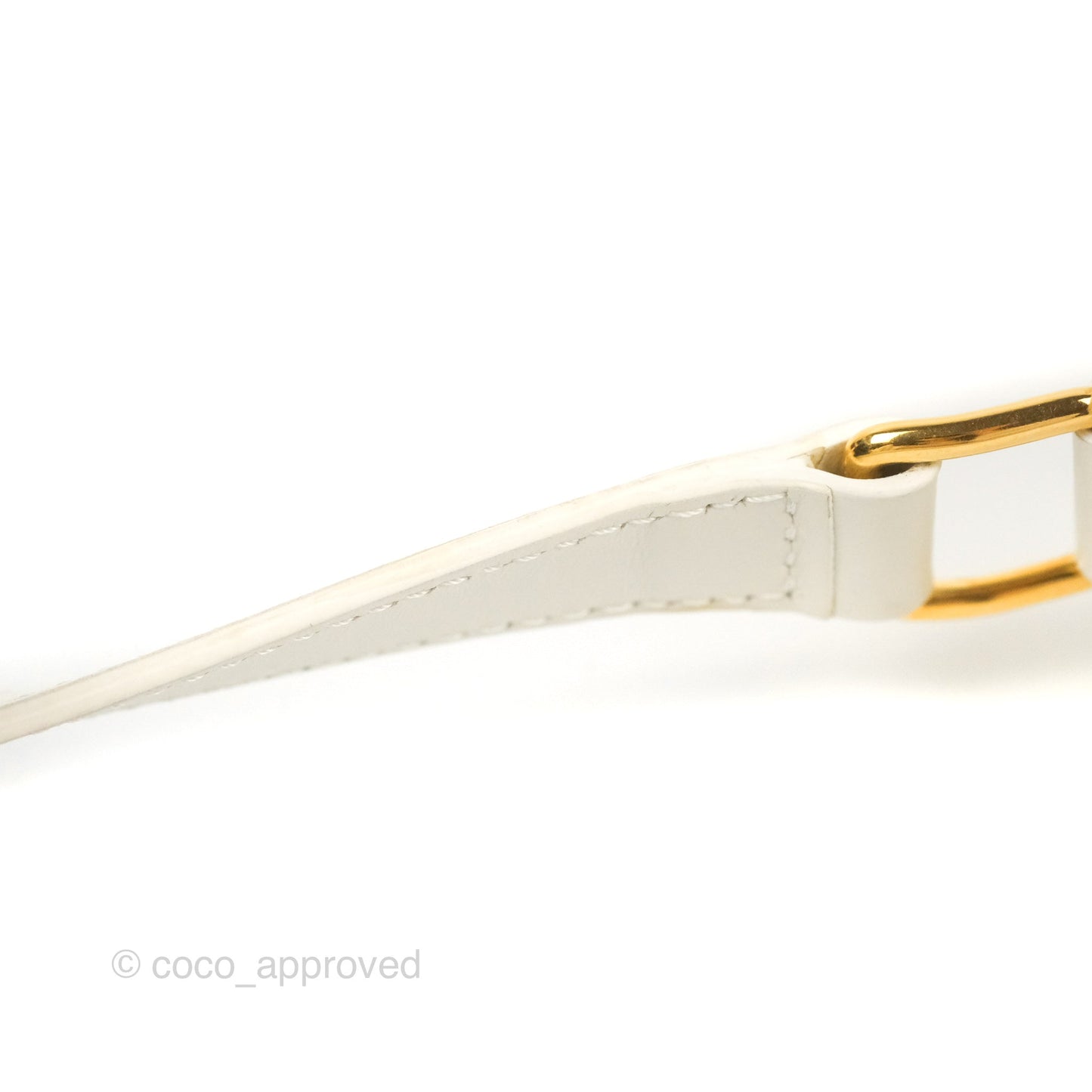 Celine Round Purse on Strap Triomphe Canvas White Calfskin