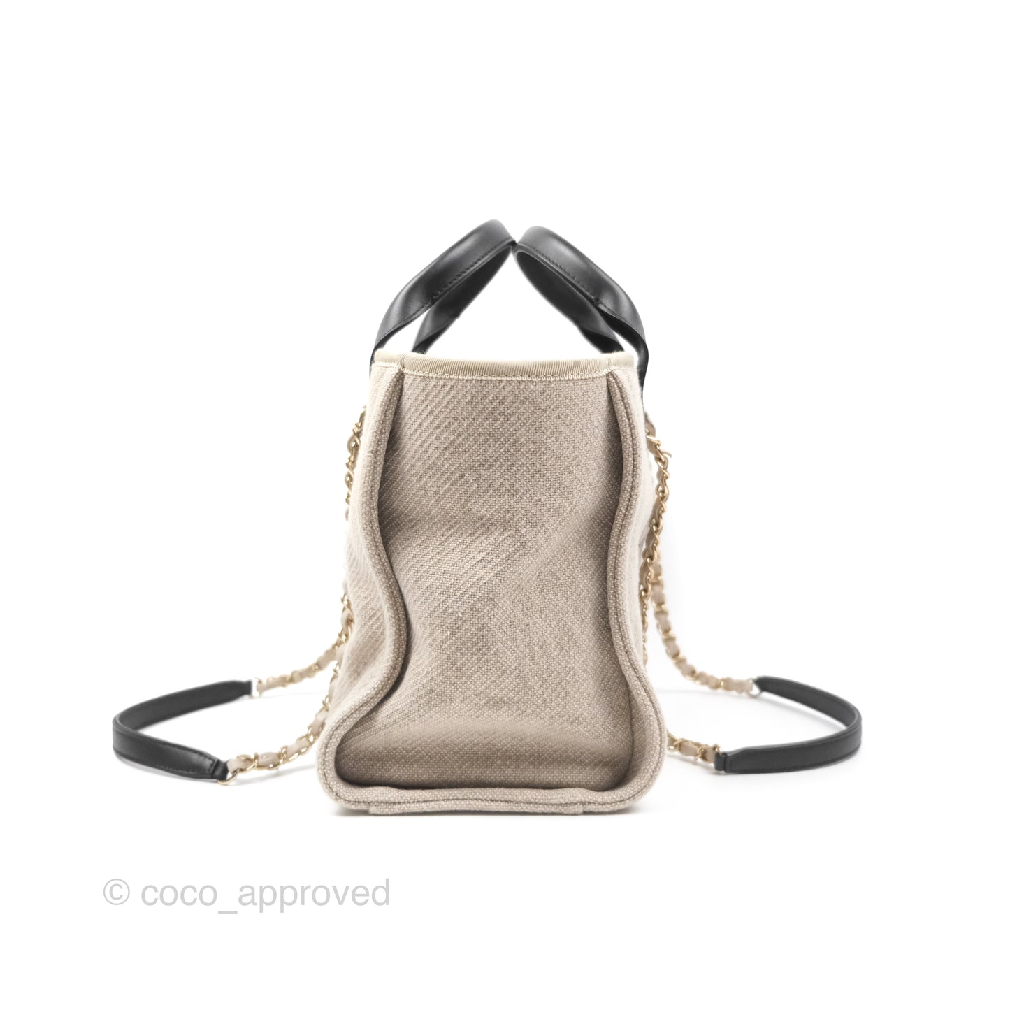 Chanel New Small Deauville Black/Taupe Canvas