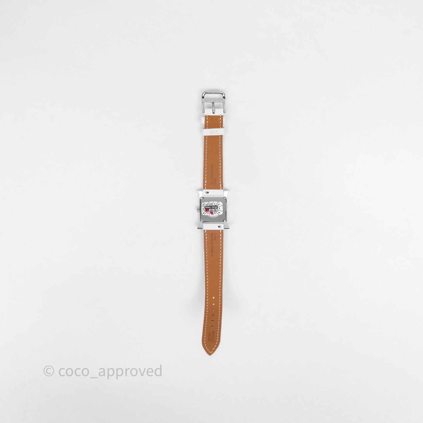 Hermès Heure H Watch Small Model 25 mm Blanc Epsom Palladium Hardware