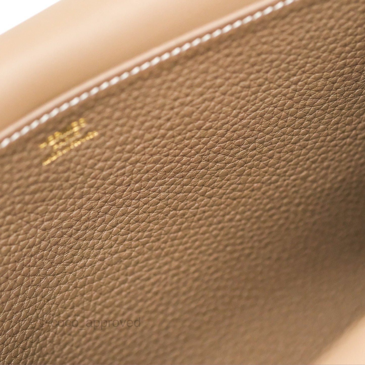 Hermès Halzan 31 Etoupe Clemence Gold Hardware