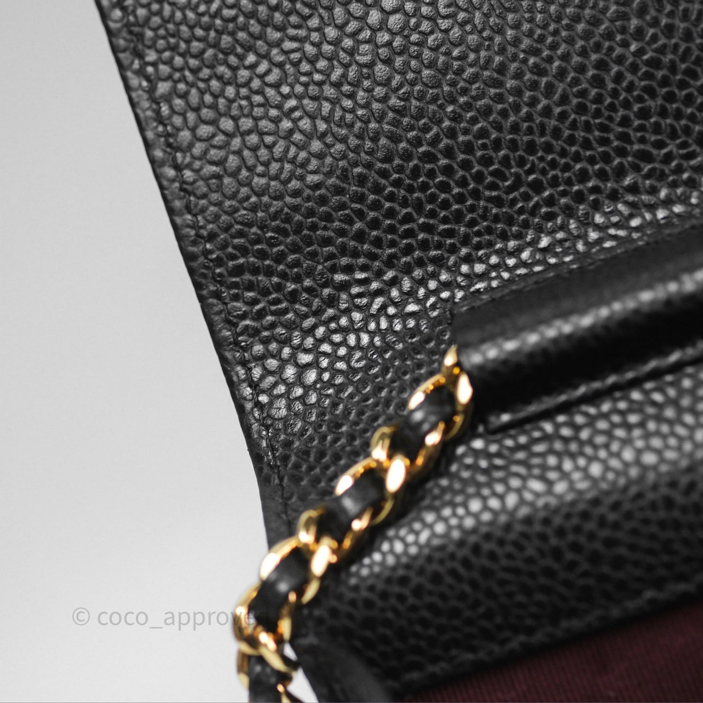 Chanel Quilted WOC Black Caviar Gold Hardware