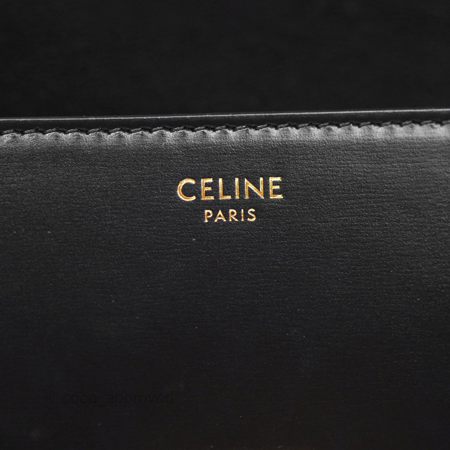 Celine Triomphe Shoulder Bag Black Calfskin